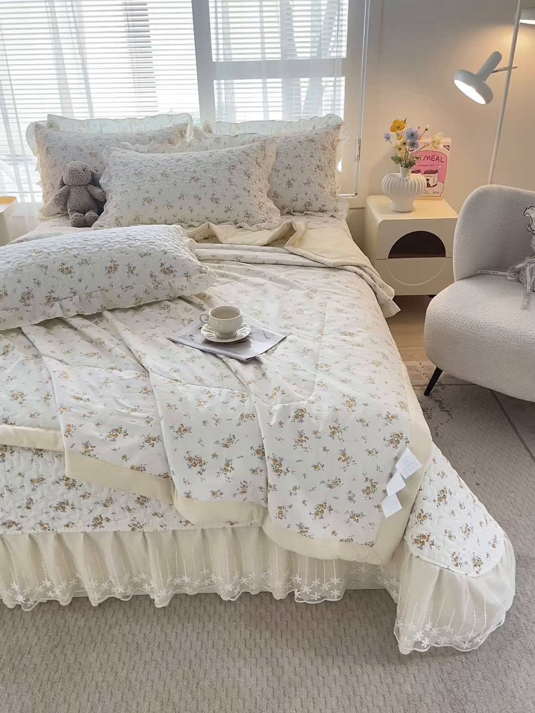 91家纺网 家纺一手货源 找家纺 艺慕家纺 2026新款夏被四件套 春日花语