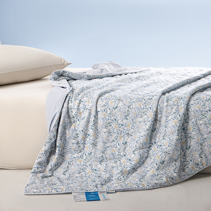 91家纺网 家纺一手货源 找家纺 金昱纺 2026春夏新款A类全棉双层纱棉花单夏被夏凉被空调被 香忆源-兰