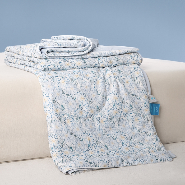 91家纺网 家纺一手货源 找家纺 金昱纺 2026春夏新款A类全棉双层纱棉花单夏被夏凉被空调被 香忆源-兰