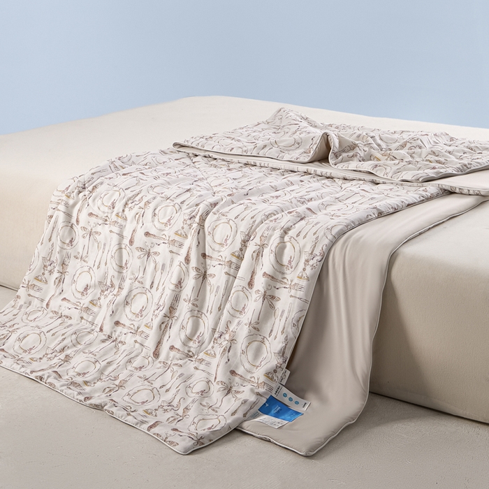 91家纺网 家纺一手货源 找家纺 金昱纺 2026春夏新款A类全棉双层纱棉花单夏被夏凉被空调被 中世纪-咖