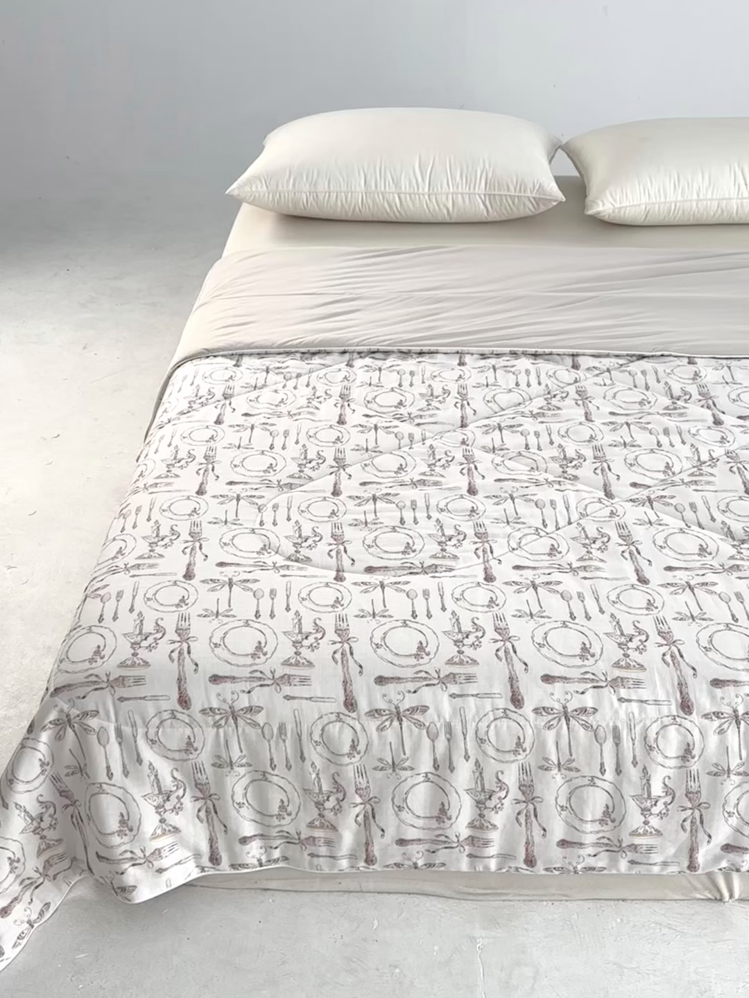 91家纺网 家纺一手货源 找家纺 金昱纺 2026春夏新款A类全棉双层纱棉花单夏被夏凉被空调被 中世纪-咖