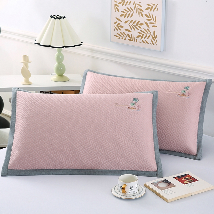 91家纺网 家纺一手货源 找家纺 小牛席业 2026新款海岛夏日冷感豆豆夏凉枕套 粉色