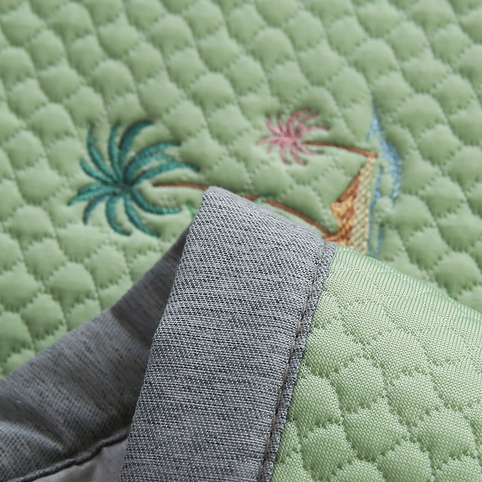 91家纺网 家纺一手货源 找家纺 小牛席业 2026新款海岛夏日冷感豆豆夏凉枕套 绿色