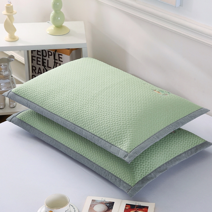 91家纺网 家纺一手货源 找家纺 小牛席业 2026新款海岛夏日冷感豆豆夏凉枕套 绿色