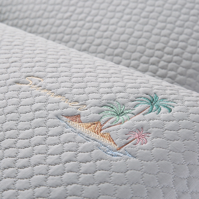 91家纺网 家纺一手货源 找家纺 小牛席业 2026新款海岛夏日冷感豆豆夏凉枕套 灰色