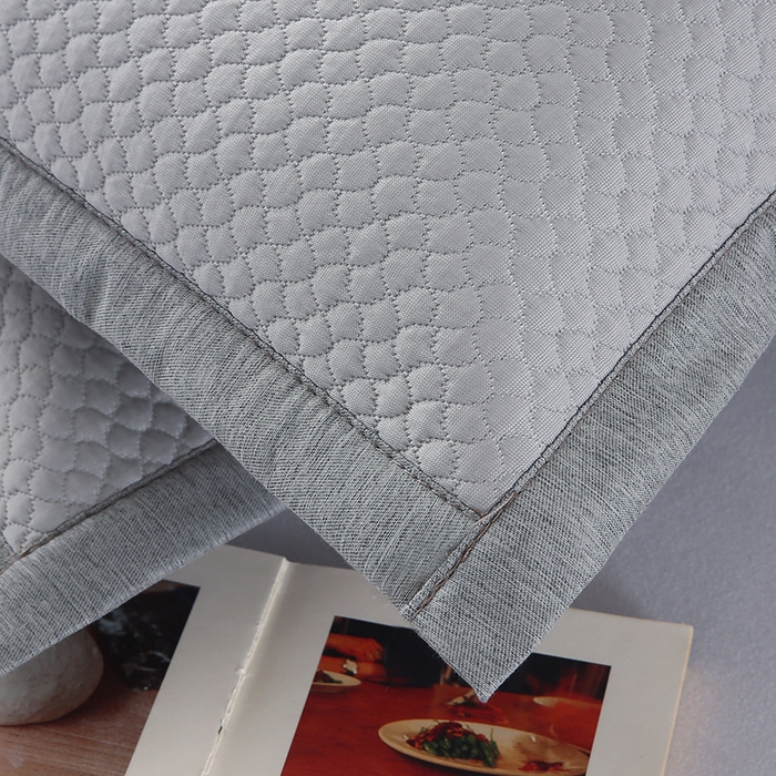 91家纺网 家纺一手货源 找家纺 小牛席业 2026新款海岛夏日冷感豆豆夏凉枕套 灰色