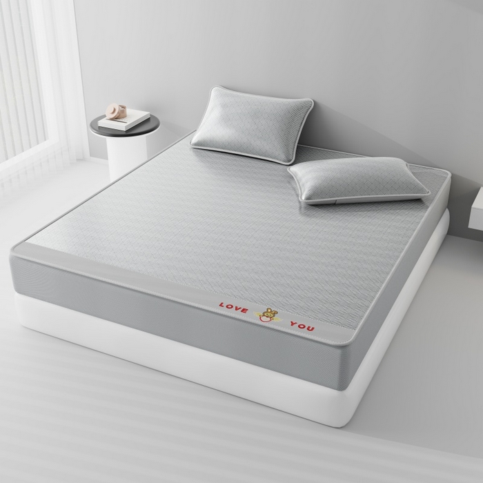 91家纺网 家纺一手货源 找家纺 福来临家纺 2026新款凉感冰丝席萌宠布布床笠款 萌宠布布-灰