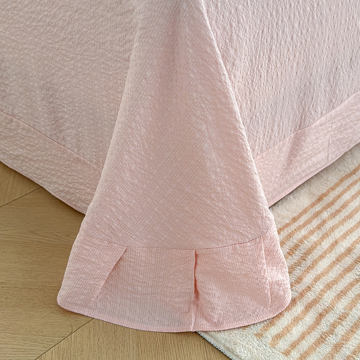 91家纺网 家纺一手货源 找家纺 竹合家纺 2026春夏新品高克重A类泡芙纱泡泡皱皱纱四件套春日小花