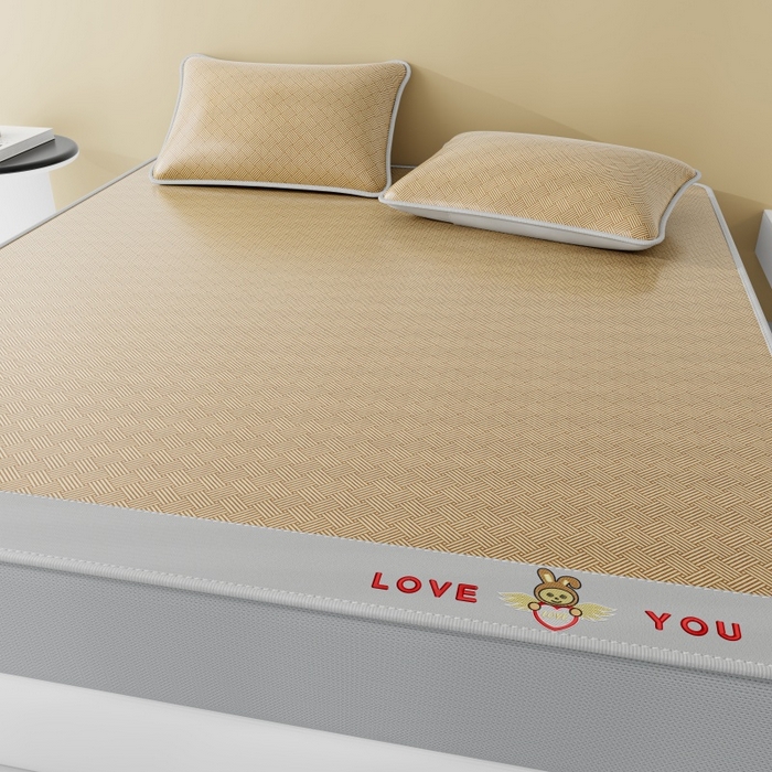 91家纺网 家纺一手货源 找家纺 福来临家纺 2026新款凉感冰丝席萌宠布布床笠款 萌宠布布-咖