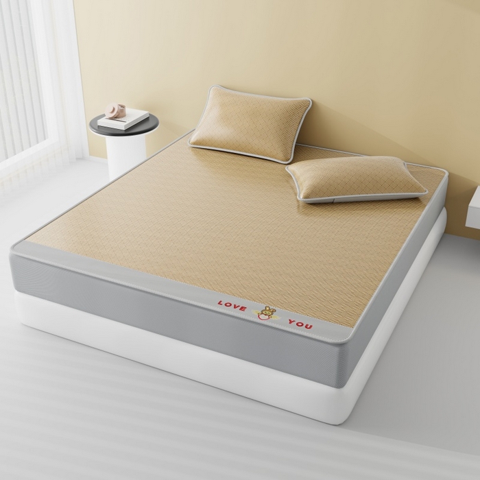 91家纺网 家纺一手货源 找家纺 福来临家纺 2026新款凉感冰丝席萌宠布布床笠款 萌宠布布-咖