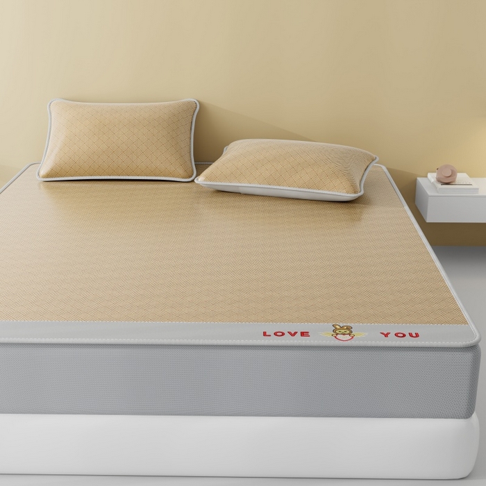 91家纺网 家纺一手货源 找家纺 福来临家纺 2026新款凉感冰丝席萌宠布布床笠款 萌宠布布-咖