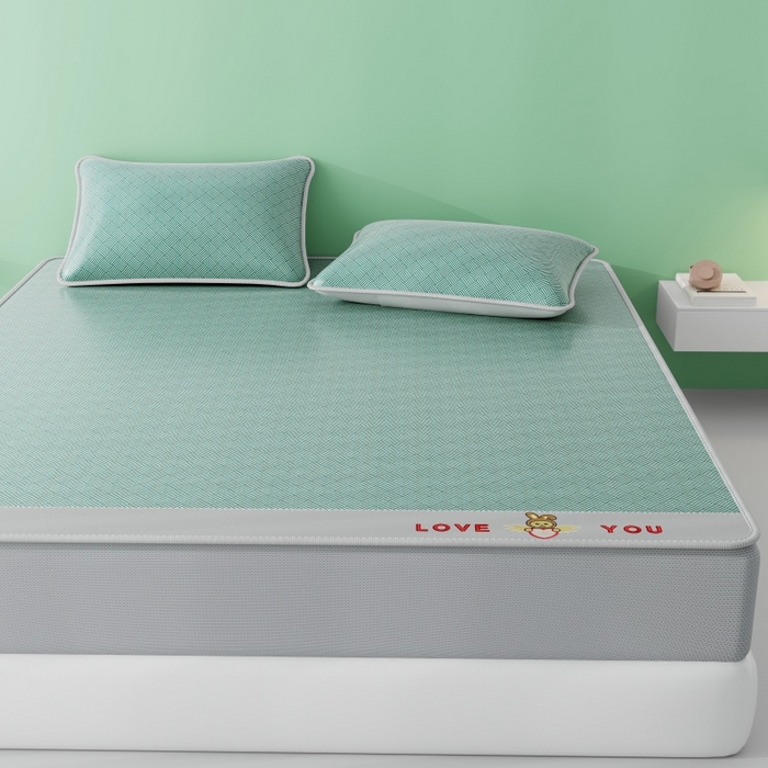 91家纺网 家纺一手货源 找家纺 福来临家纺 2026新款凉感冰丝席萌宠布布床笠款 萌宠布布-绿