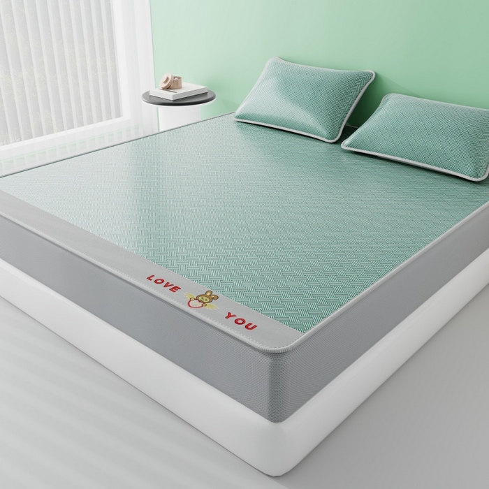 91家纺网 家纺一手货源 找家纺 福来临家纺 2026新款凉感冰丝席萌宠布布床笠款 萌宠布布-绿