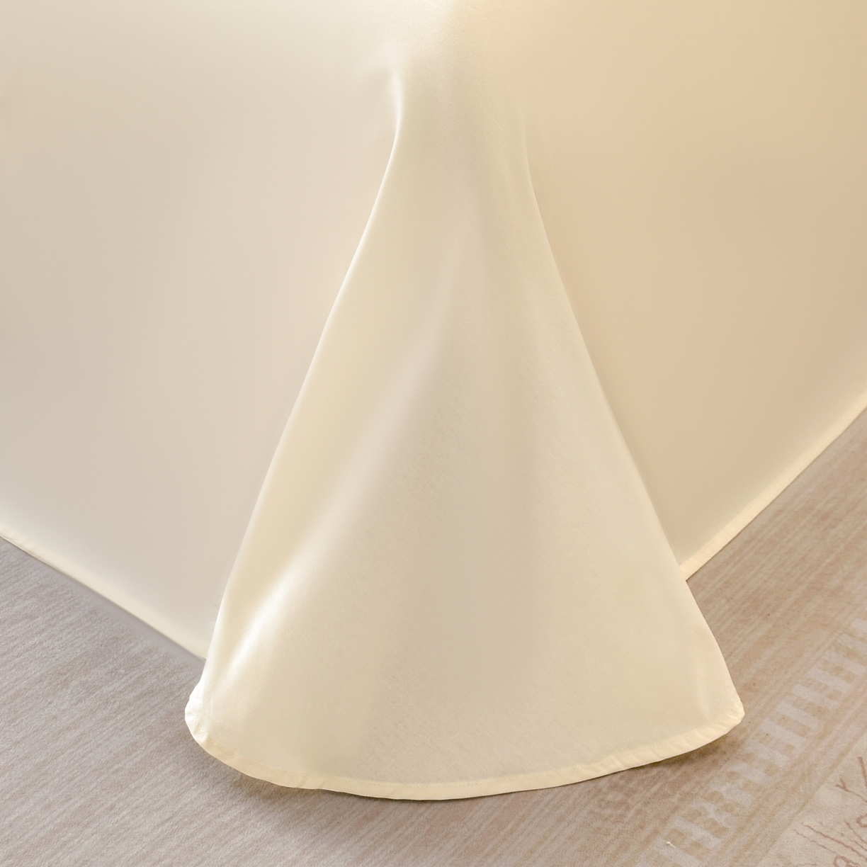 91家纺网 家纺一手货源 找家纺 绒掌柜家纺（品质焕新） 2026新款喷气全棉纯棉刺绣宽边四件套-清韵系列-版权产品-礼盒装 清韵-奶白