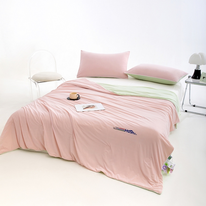 91家纺网 家纺一手货源 找家纺 VIP被业 2026新款0负担防蚊透气深睡被凉感丝网红直播小红书大豆冰丝夏凉被空调夏被 蜜桃粉