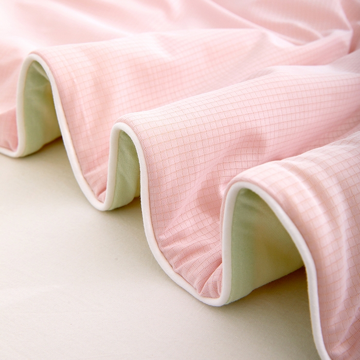 91家纺网 家纺一手货源 找家纺 VIP被业 2026新款0负担防蚊透气深睡被凉感丝网红直播小红书大豆冰丝夏凉被空调夏被 蜜桃粉