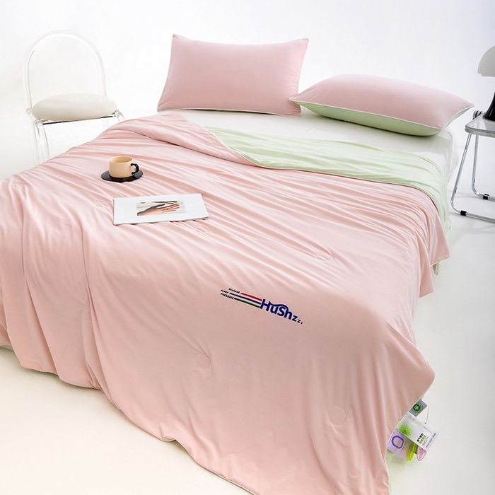 91家纺网 家纺一手货源 找家纺 VIP被业 2026新款0负担防蚊透气深睡被凉感丝网红直播小红书大豆冰丝夏凉被空调夏被 蜜桃粉