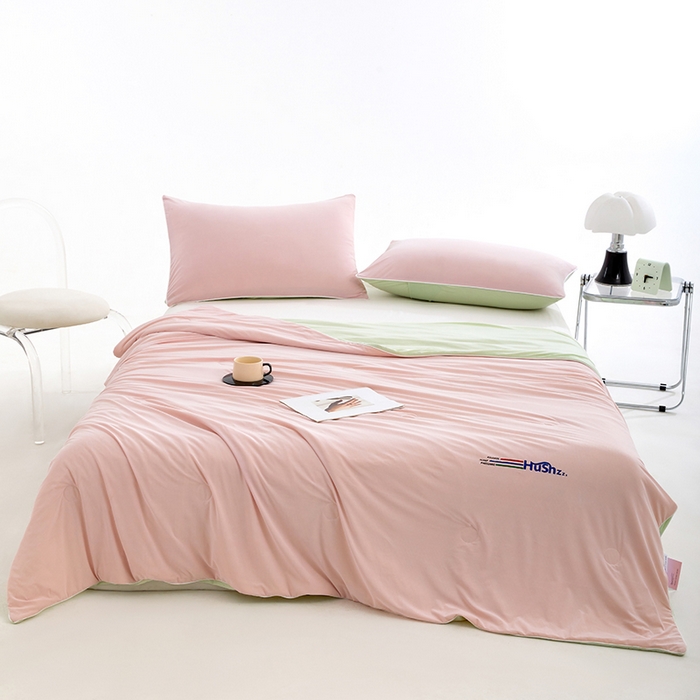 91家纺网 家纺一手货源 找家纺 VIP被业 2026新款0负担防蚊透气深睡被凉感丝网红直播小红书大豆冰丝夏凉被空调夏被 蜜桃粉