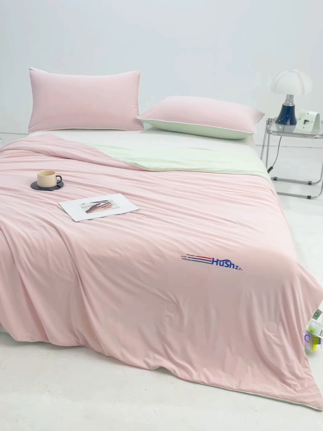 91家纺网 家纺一手货源 找家纺 VIP被业 2026新款0负担防蚊透气深睡被凉感丝网红直播小红书大豆冰丝夏凉被空调夏被 蜜桃粉