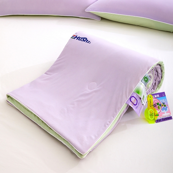 91家纺网 家纺一手货源 找家纺 VIP被业 2026新款0负担防蚊透气深睡被凉感丝网红直播小红书大豆冰丝夏凉被空调夏被 霞光紫