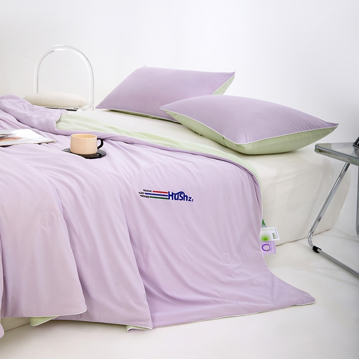 91家纺网 家纺一手货源 找家纺 VIP被业 2026新款0负担防蚊透气深睡被凉感丝网红直播小红书大豆冰丝夏凉被空调夏被 霞光紫