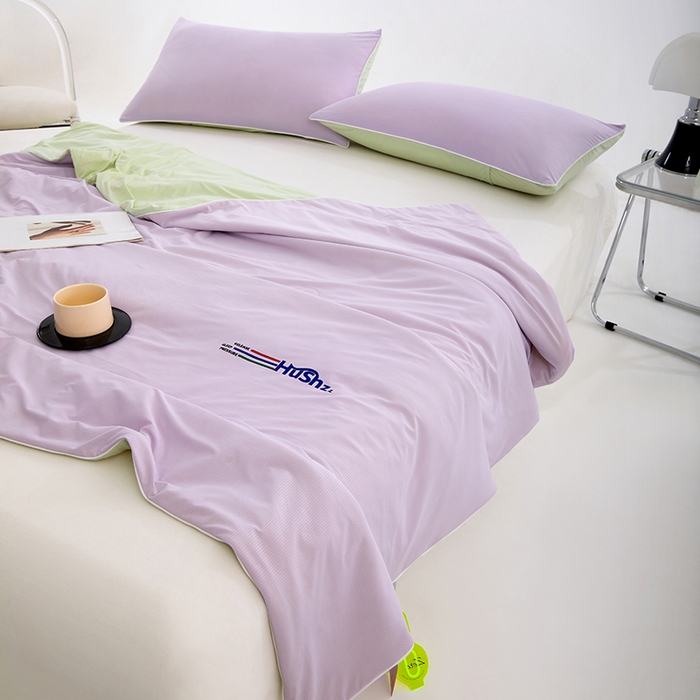 91家纺网 家纺一手货源 找家纺 VIP被业 2026新款0负担防蚊透气深睡被凉感丝网红直播小红书大豆冰丝夏凉被空调夏被 霞光紫