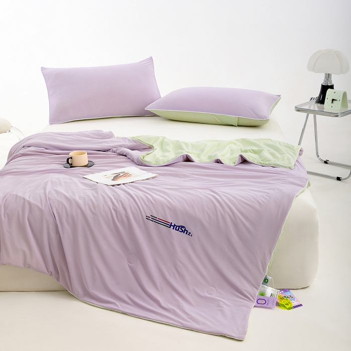 91家纺网 家纺一手货源 找家纺 VIP被业 2026新款0负担防蚊透气深睡被凉感丝网红直播小红书大豆冰丝夏凉被空调夏被 霞光紫