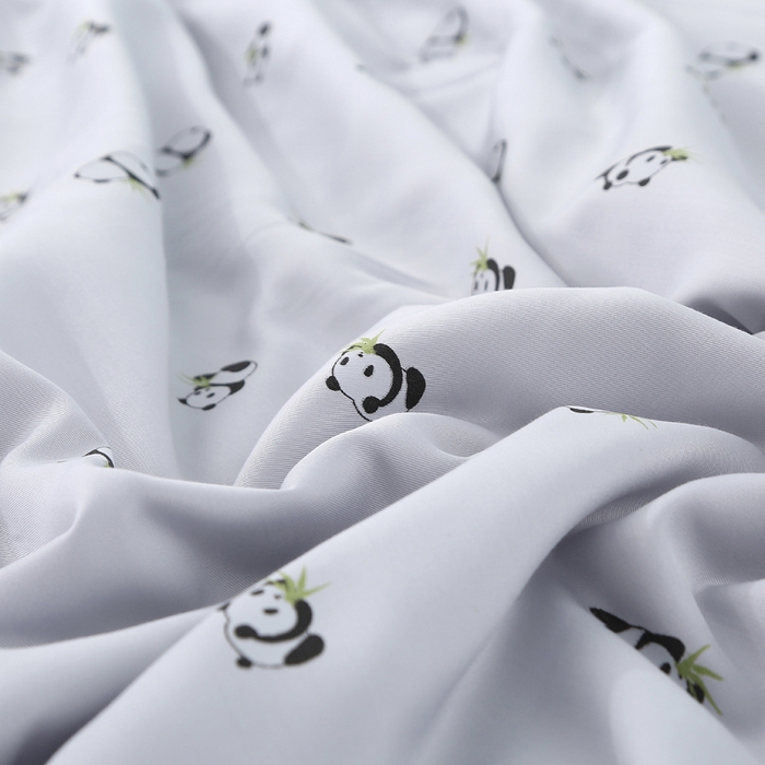 91家纺网 家纺一手货源 找家纺 薇玛仕 2026小熊猫系列-60支精梳长绒棉双拼角宽边双A类母婴级儿童蚕丝夏凉被空调被 小熊猫-灰