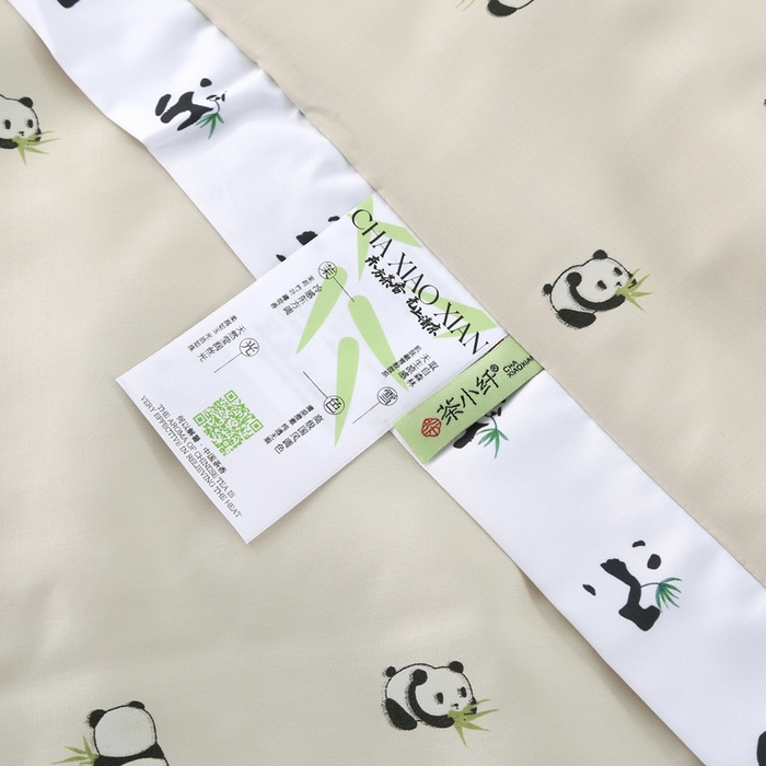 91家纺网 家纺一手货源 找家纺 薇玛仕 2026小熊猫系列-60支精梳长绒棉双拼角宽边双A类母婴级儿童蚕丝夏凉被空调被 小熊猫-金