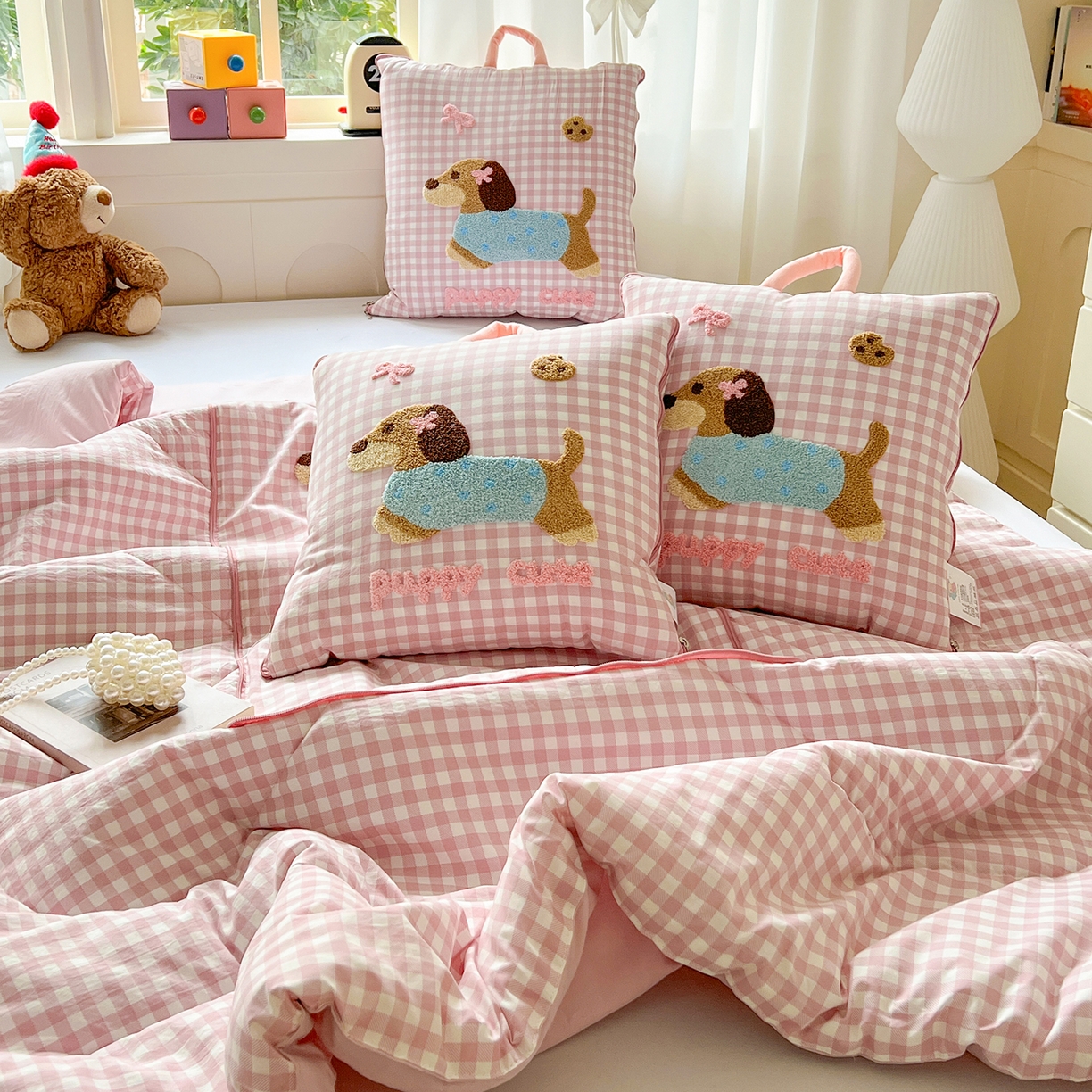 91家纺网 家纺一手货源 找家纺 （总）古本家居 2026新款四季款水洗腊肠狗抱枕被