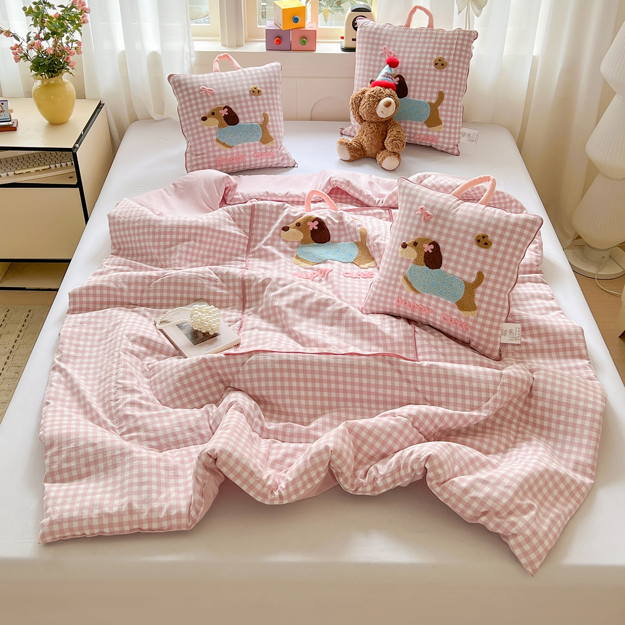 91家纺网 家纺一手货源 找家纺 （总）古本家居 2026新款四季款水洗腊肠狗抱枕被