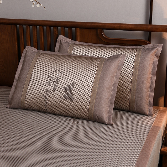 91家纺网 家纺一手货源 找家纺 苏迪网销供货 藤席-凉席 -2026新款凉席冰藤席冰丝席凉感空调席艾草藤席-冰藤席 高端冰藤席  蝶恋 银灰