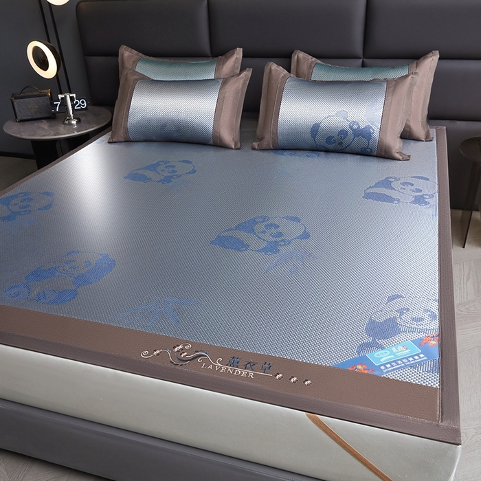 苏迪网销供货 藤席-凉席 -2026新款凉席冰藤席冰丝席凉感空调席艾草藤席-冰藤席 冰藤熊猫-蓝色