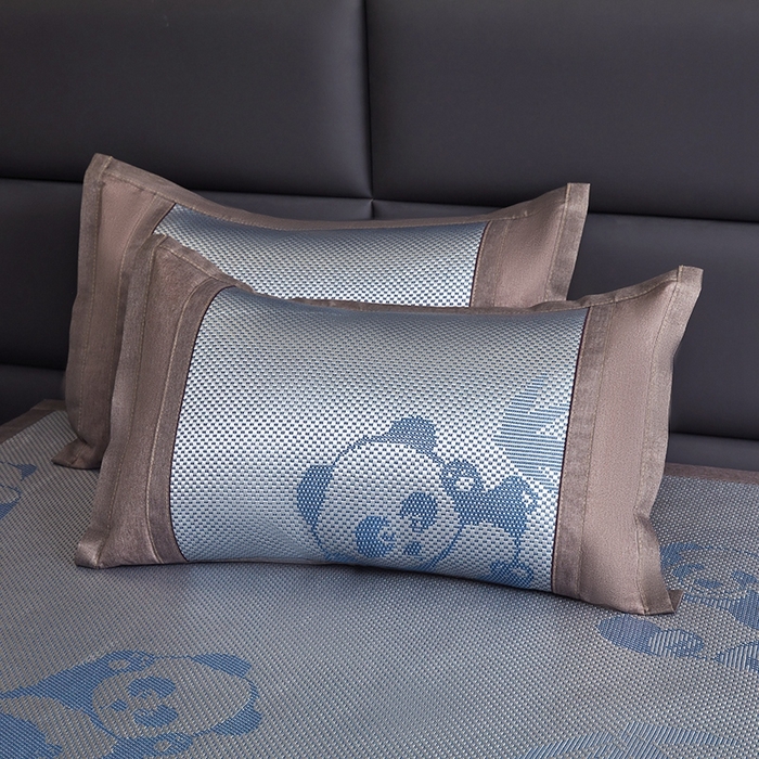 91家纺网 家纺一手货源 找家纺 苏迪网销供货 藤席-凉席 -2026新款凉席冰藤席冰丝席凉感空调席艾草藤席-冰藤席 冰藤熊猫-蓝色