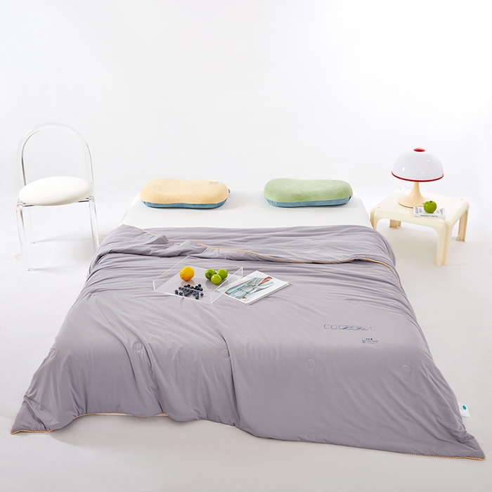 91家纺网 家纺一手货源 找家纺 VIP被业 2026新款云母凉感丝A类夏被夏凉被空调被 灰色