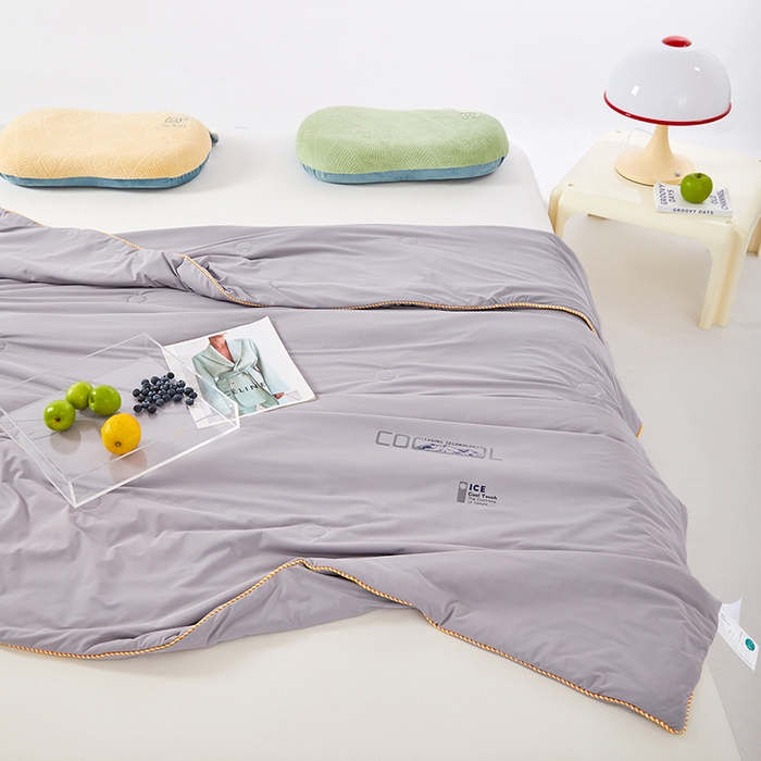 91家纺网 家纺一手货源 找家纺 VIP被业 2026新款云母凉感丝A类夏被夏凉被空调被 灰色