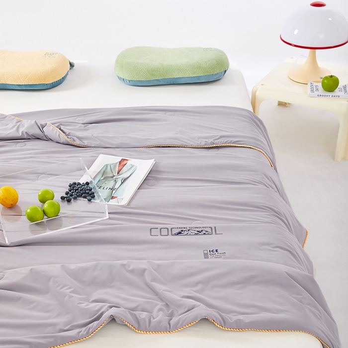 91家纺网 家纺一手货源 找家纺 VIP被业 2026新款云母凉感丝A类夏被夏凉被空调被 灰色