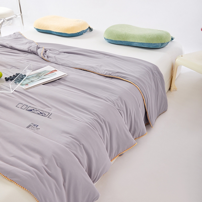 91家纺网 家纺一手货源 找家纺 VIP被业 2026新款云母凉感丝A类夏被夏凉被空调被 灰色