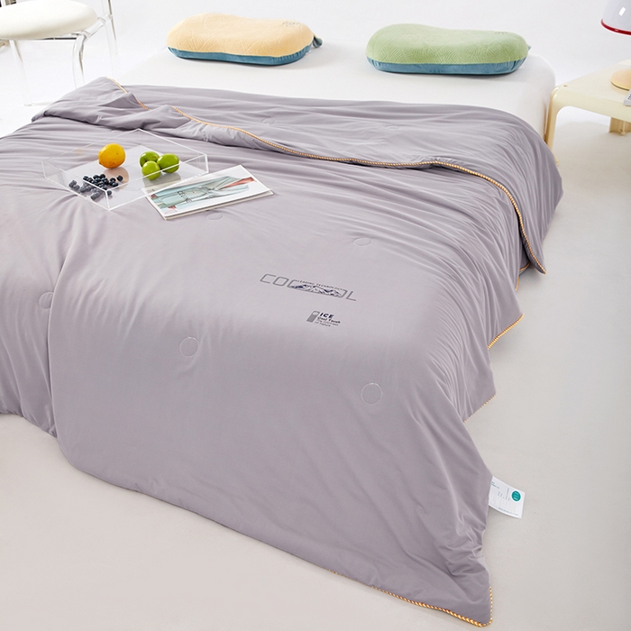 91家纺网 家纺一手货源 找家纺 VIP被业 2026新款云母凉感丝A类夏被夏凉被空调被 灰色