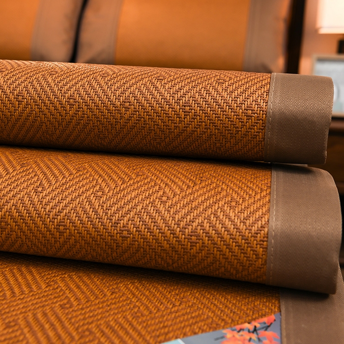 91家纺网 家纺一手货源 找家纺 苏迪网销供货 藤席-凉席 -2026新款新款凉席冰藤席冰丝席凉感空调席艾草藤席-天然藤席 天然藤席--饼干花-红棕