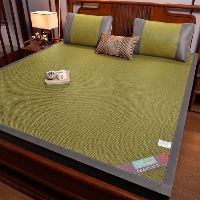 91家纺网 家纺一手货源 找家纺 苏迪网销供货 藤席-凉席 -2026新款新款凉席冰藤席冰丝席凉感空调席艾草藤席-天然藤席 天然藤席 饼干花-绿