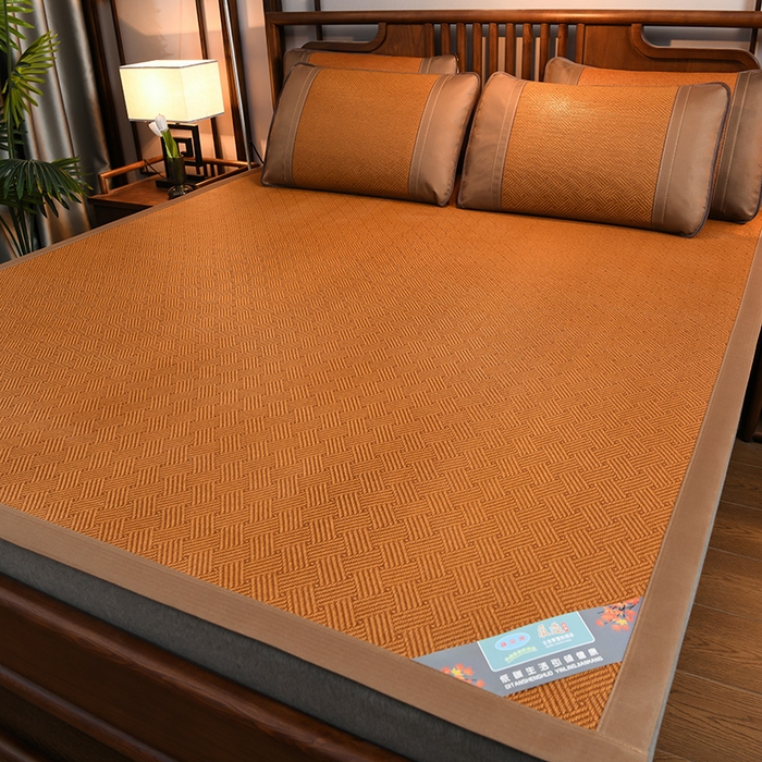 91家纺网 家纺一手货源 找家纺 苏迪网销供货 藤席-凉席 -2026新款新款凉席冰藤席冰丝席凉感空调席艾草藤席-天然藤席 天然藤席--饼干花-红棕