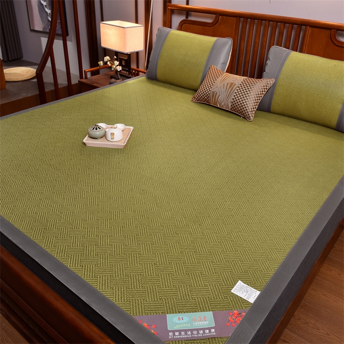 91家纺网 家纺一手货源 找家纺 苏迪网销供货 藤席-凉席 -2026新款新款凉席冰藤席冰丝席凉感空调席艾草藤席-天然藤席 天然藤席 饼干花-绿