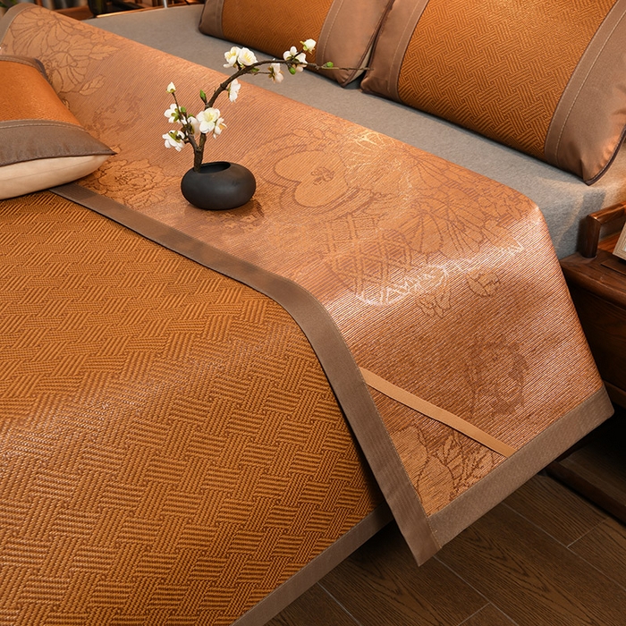 91家纺网 家纺一手货源 找家纺 苏迪网销供货 藤席-凉席 -2026新款新款凉席冰藤席冰丝席凉感空调席艾草藤席-天然藤席 天然藤席--饼干花-红棕