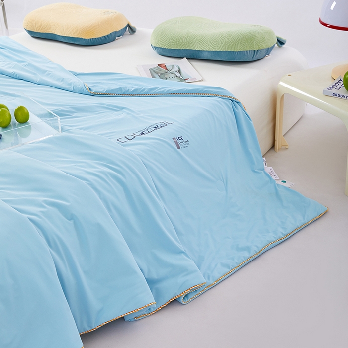 91家纺网 家纺一手货源 找家纺 VIP被业 2026新款云母凉感丝A类夏被夏凉被空调被 蓝色