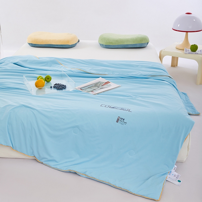 91家纺网 家纺一手货源 找家纺 VIP被业 2026新款云母凉感丝A类夏被夏凉被空调被 蓝色