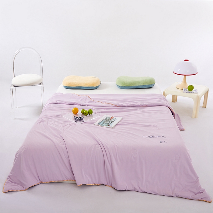 91家纺网 家纺一手货源 找家纺 VIP被业 2026新款云母凉感丝A类夏被夏凉被空调被 紫色