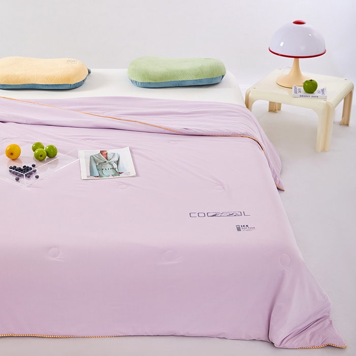 91家纺网 家纺一手货源 找家纺 VIP被业 2026新款云母凉感丝A类夏被夏凉被空调被 紫色