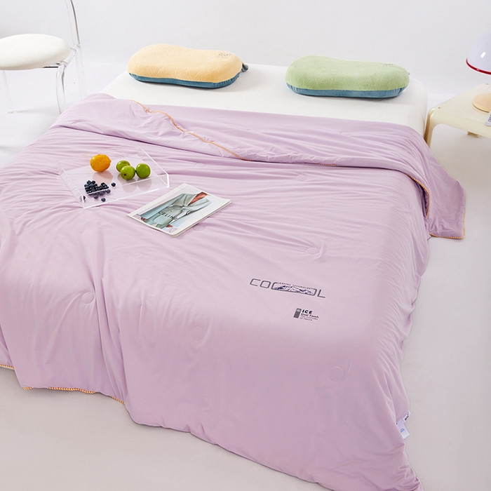 91家纺网 家纺一手货源 找家纺 VIP被业 2026新款云母凉感丝A类夏被夏凉被空调被 紫色