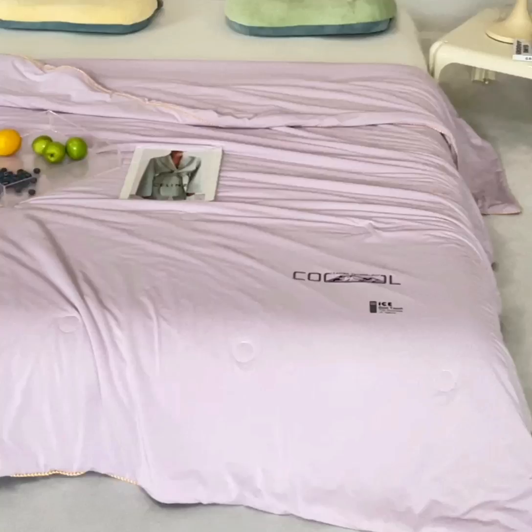 91家纺网 家纺一手货源 找家纺 VIP被业 2026新款云母凉感丝A类夏被夏凉被空调被 紫色